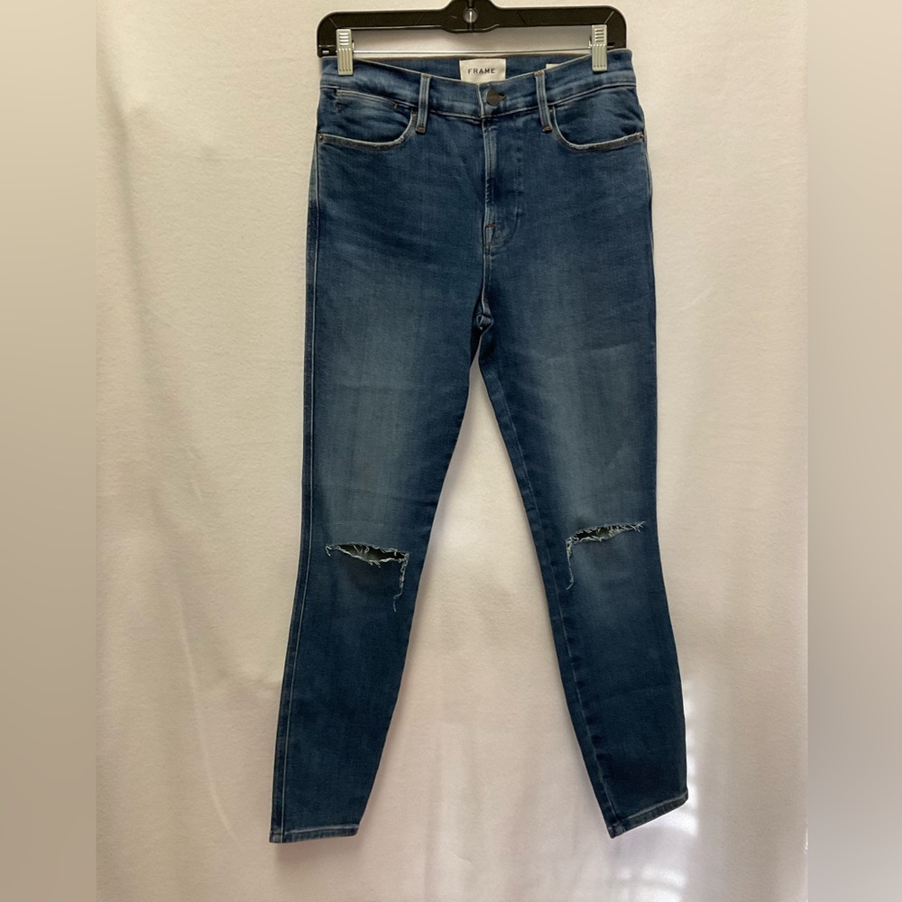 Frame Denim Women's High-Rise Blue Skinny Jeans